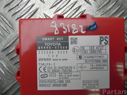 TOYOTA 89990-47060 / 8999047060 PRIUS (_W3_) 2010 Control unit for access and start authorisation (kessy)