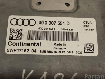 Audi 4G0907551D, 4G0907551A A7 Sportback (4GA, 4GF) 2013 Control unit for engine
