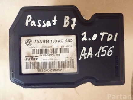 VOLKSWAGEN 3AA 614 109 AC / 3AA614109AC PASSAT (362) 2013 Control unit ABS Hydraulic 