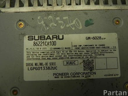 SUBARU 86221CA100 BRZ 2013 Amplificador de antena