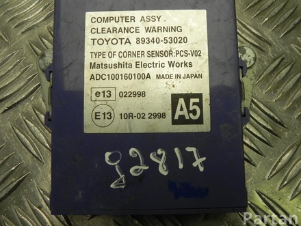 LEXUS 10R-022998, 89340-53020 / 10R022998, 8934053020 IS II (GSE2_, ALE2_, USE2_) 2009 БУ парковочного ассистента