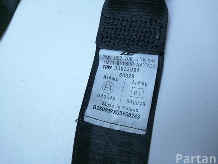 VW 7M3 857 706 / 7M3857706 SHARAN (7M8, 7M9, 7M6) 2009 Safety Belt