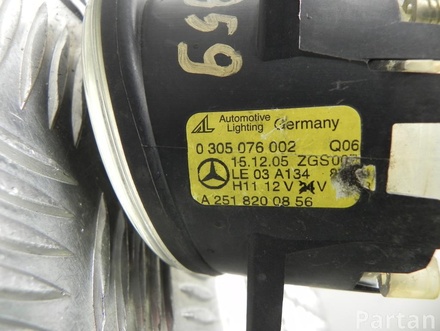 MERCEDES-BENZ A 251 820 08 56, 0 305 076 002, 1 305 200 029, 1 305 630 456, E1 1698 / A2518200856, 0305076002, 1305200029, 1305630456, E11698 A-CLASS (W169) 2005 Faro antiniebla