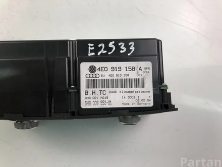 Audi 4E0919158A; 4E0919158A / 4E0919158A, 4E0919158A A8 (4E_) 2004 Bedienteil Klimaautomatik
