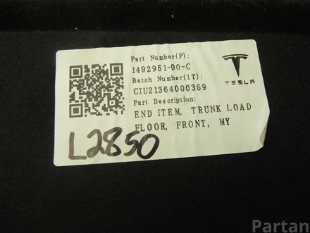 Tesla 1492951-00-C / 149295100C Model Y 2022 Plegue de moldura del maletero