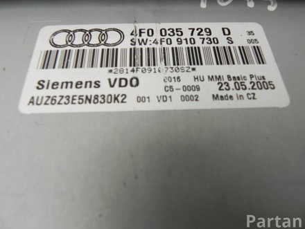 AUDI 4F0 919 603, 4F0 035 729 D / 4F0919603, 4F0035729D A6 Avant (4F5, C6) 2006 Radijas / CD grotuvas